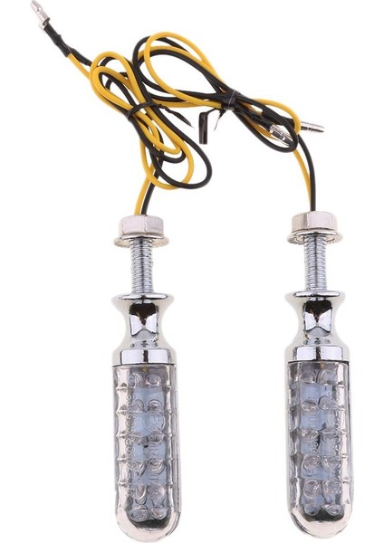 Evrensel Motosiklet LED Amber Turn Sinyal Göstergesi Işık Yanıp Sönen Krom (Yurt Dışından) fırsatları