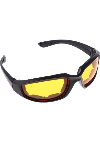 Rüzgara Dayanıklı Pad Extreme Spor Güneş Gözlüğü Motosiklet Binicilik Gözlükleri Sarı (Yurt Dışından)