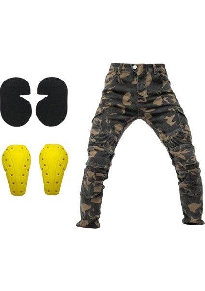 Motosiklet Pantolon Erkek Kot Pantolon Pantolon 4x Koruma Pedleri - S (Yurt Dışından)