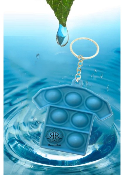 Pop It Push Bubble Fidget Anahtarlık T-Shirt Popit Stres Giderici Anahtarlıklı Oyuncak