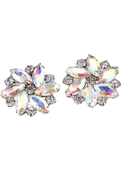 2pcs Rhinestone Ayakkabı Klipleri Mücevher Kristal Ayakkabı Tokası Gelinlik Elmas Renkli