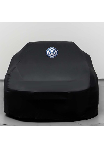 Volkswagen Lupo Siyah Otomobil Kumaş Logolu Penye Oto Örtüsü