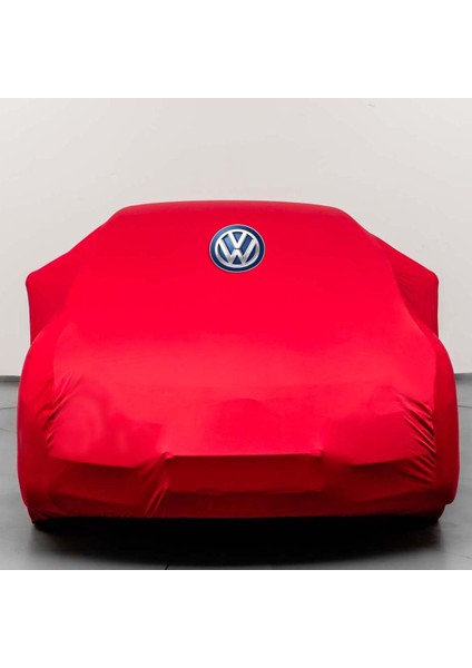 Volkswagen Jetta 5 (2005-2010) Kırmızı Otomobil Kumaş Logolu Penye Oto Örtüsü