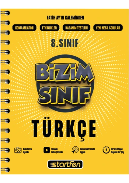 Startfen Yayınları 8. Sınıf Bizim Sınıf Türkçe Defteri (Ciltli)