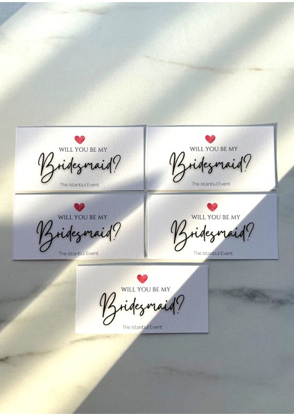 Beyaz Nedime/bridesmaids Kartları - Nedimem Olur Musun Kartları - Will You Be My Bridesmaid