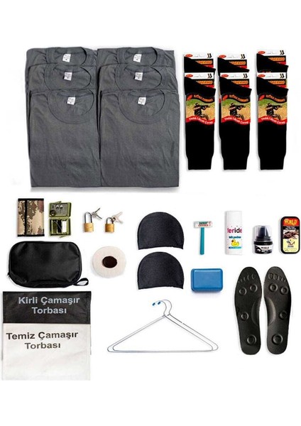 6'lı Yazlık Temel Asker Seti Havacı Bedelli Asker Malzemeleri