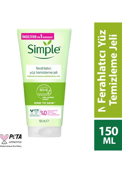 Kind to Skin Ferahlatıcı Yüz Temizleme Jeli B5+E Vitamini Pürüzsüz Ve Sağlıklı Gözüken Bir Cilt İçin 150 ml