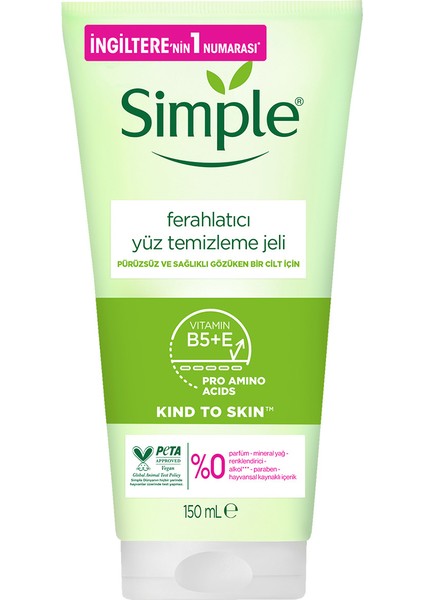 Kind to Skin Ferahlatıcı Yüz Temizleme Jeli B5+E Vitamini Pürüzsüz Ve Sağlıklı Gözüken Bir Cilt İçin 150 ml