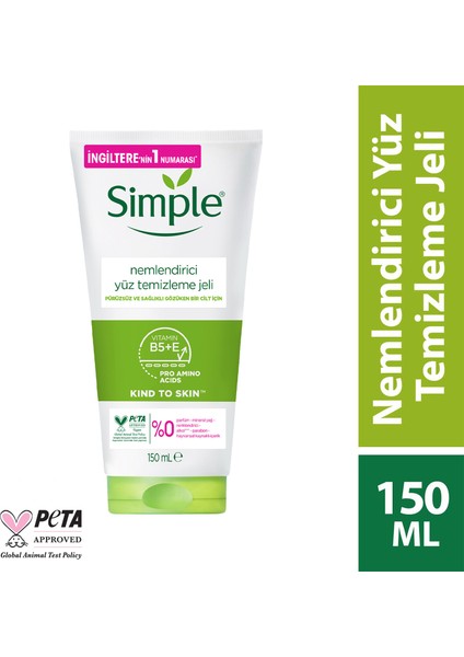 Kind To Skin Nemlendirici Yüz Temizleme Jeli B5+E Vitamini Pürüzsüz Ve Sağlıklı Gözüken Bir Cilt İçin 150 ml