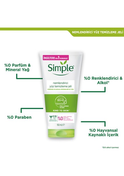 Kind To Skin Nemlendirici Yüz Temizleme Jeli B5+E Vitamini Pürüzsüz Ve Sağlıklı Gözüken Bir Cilt İçin 150 ml