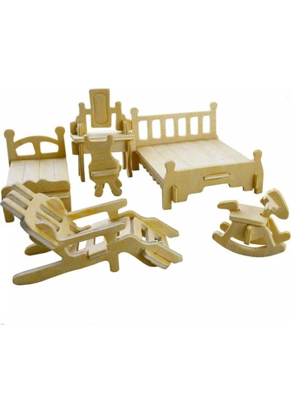 Ahşap Minyatür Boyanabilir Ev Eşyaları Maketi Woodcraft Eğitici Evcilik Oyunu modelleri