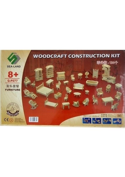 Ahşap Minyatür Boyanabilir Ev Eşyaları Maketi Woodcraft Eğitici Evcilik Oyunu indirimleri