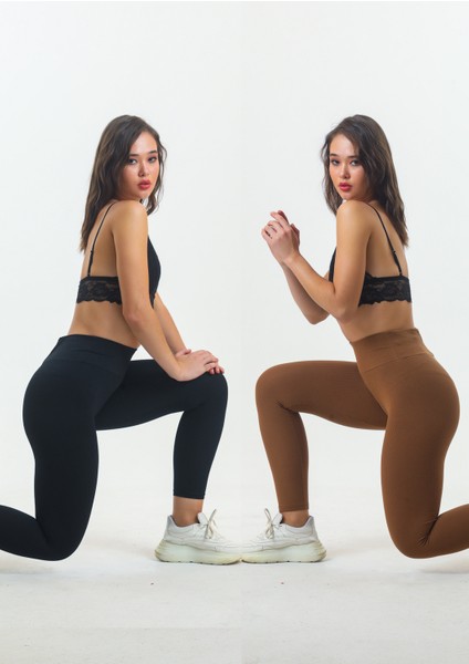 2'li Fitilli Seamless Toparlayıcı Yüksek Bel Tayt