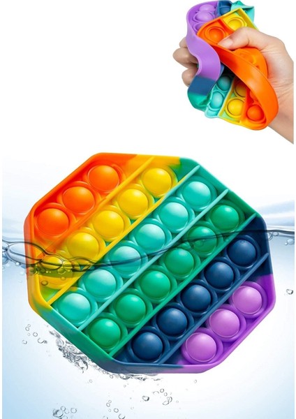 Pop It Push Bubble Fidget Özel Pop Duyusal Oyuncak Zihinsel Stres Oyunu Popit Gökkuşağı