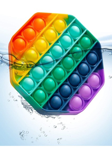 Pop It Push Bubble Fidget Özel Pop Duyusal Oyuncak Zihinsel Stres Oyunu Popit Gökkuşağı