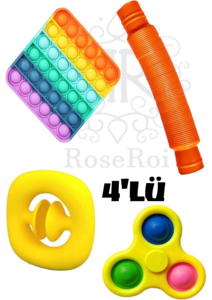 Fidget Set Stres Giderici Set Popit Snapperz Pop It Stres Çarkı Pop Tubes