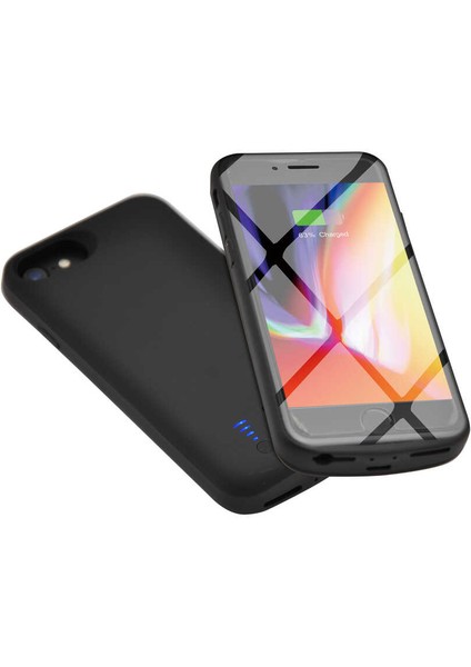 - Apple iPhone SE 2022 - Şarjlı Kılıf Standlı Led Göstergeli Powerbank Kılıf - T21110