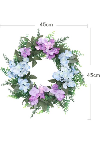 Bahar Çelenk Yapay Ortanca Çelenk Tüm Mevsimler Için Yuvarlak Okaliptüs Çelenk Ön Kapı Çiftlik Evi Duvar Dekoru