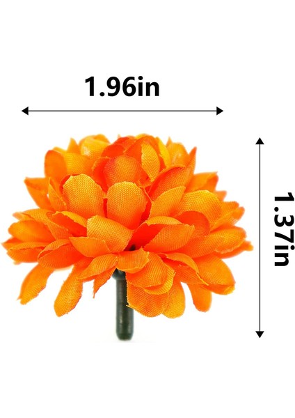 Kadife Çiçeği Başları Toplu, Garlands El Sanatları Için 100 Adet Yapay Çiçekler Başları, Ipek Kadife Çiçeği Sahte Çiçekler, Turuncu
