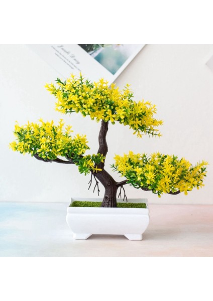 Yapay Bitkiler Bonsai Küçük Ağaç Saksı Sahte Bitki Çiçekler Saksı Sahte Bonsai Ev Odası Masa Otel Bahçe Dekor Için C