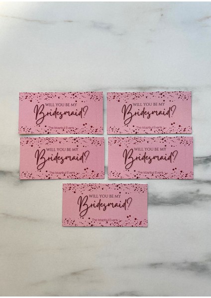 Pembe Yıldızlı Nedime/bridesmaids Kartları - Nedimem Olur Musun Kartları - Will You Be My Bridesmaid fiyatları