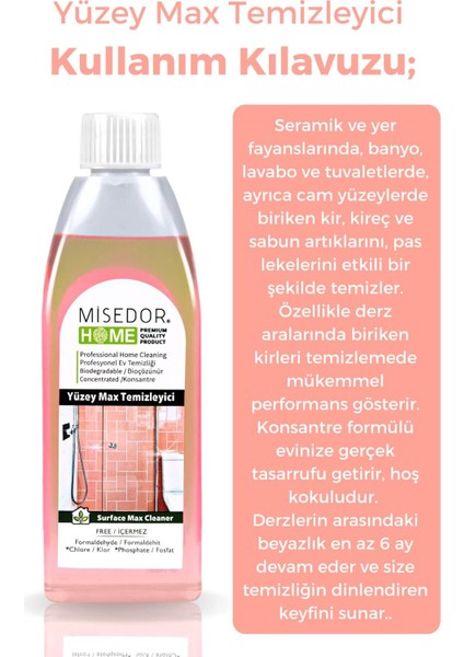 Doğal Yüzeymax Derz ve Kireç Temizleyici 400 ml