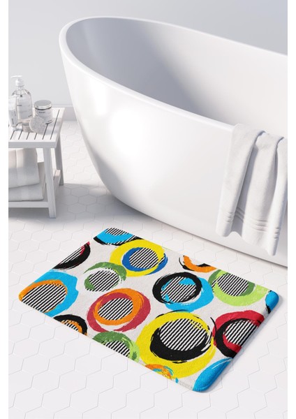 Mikrofiber Banyo Paspası, Kaymaz Taban, Makinede Yıkanabilir, Banyo Halısı