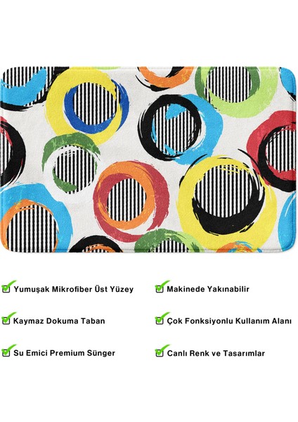 Mikrofiber Banyo Paspası, Kaymaz Taban, Makinede Yıkanabilir, Banyo Halısı