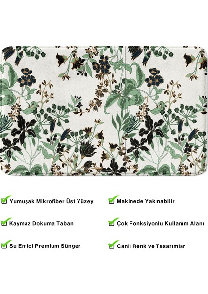 Mikrofiber Banyo Paspası, Kaymaz Taban, Makinede Yıkanabilir, Banyo Halısı