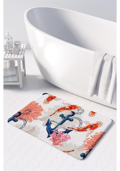 Mikrofiber Banyo Paspası, Kaymaz Taban, Makinede Yıkanabilir, Banyo Halısı