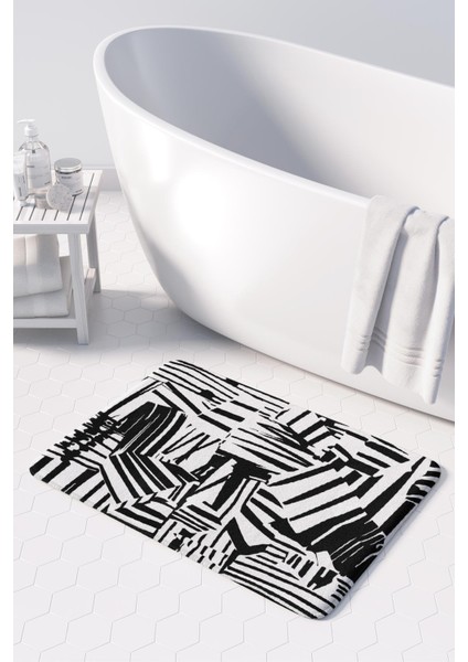 Mikrofiber Banyo Paspası, Kaymaz Taban, Makinede Yıkanabilir, Banyo Halısı