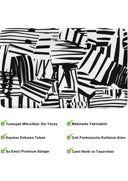 Mikrofiber Banyo Paspası, Kaymaz Taban, Makinede Yıkanabilir, Banyo Halısı