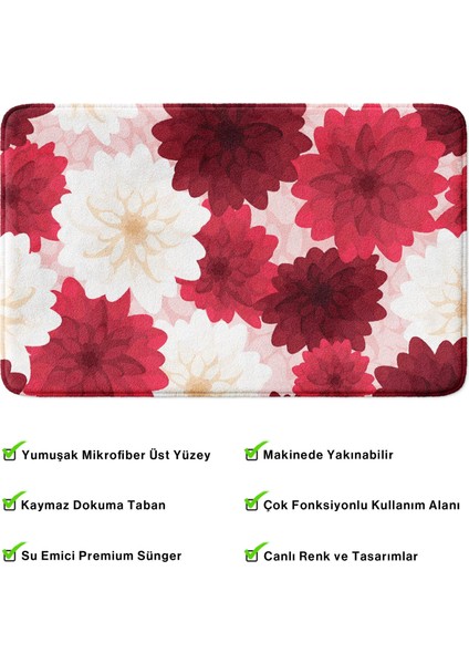 Mikrofiber Banyo Paspası, Kaymaz Taban, Makinede Yıkanabilir, Banyo Halısı