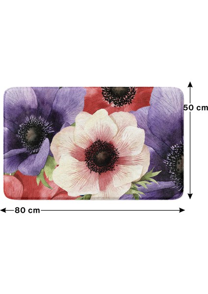 Mikrofiber Banyo Paspası, Kaymaz Taban, Makinede Yıkanabilir, Banyo Halısı (50X80)