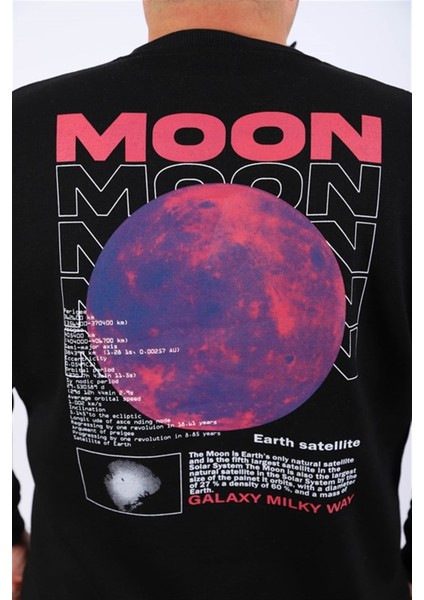Büyük Beden Erkek Sweat Moon 22731 Siyah fiyatları