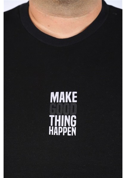 Büyük Beden Sweat Make Good 22734 Siyah modelleri