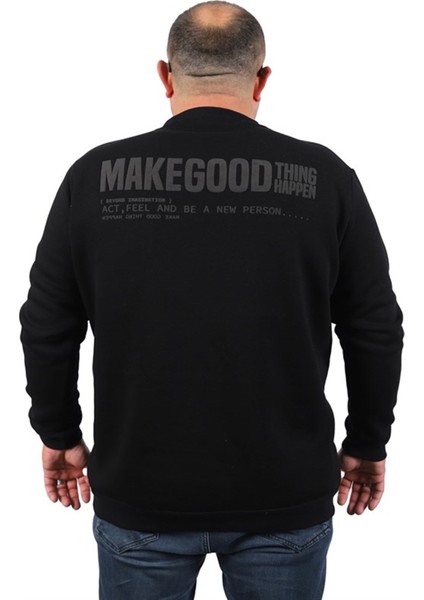 Büyük Beden Sweat Make Good 22734 Siyah fırsatları