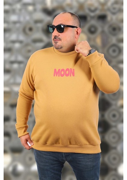 Büyük Beden Erkek Sweat Moon 22731 Vizon