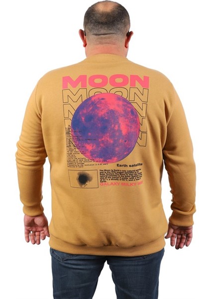 Büyük Beden Erkek Sweat Moon 22731 Vizon modelleri