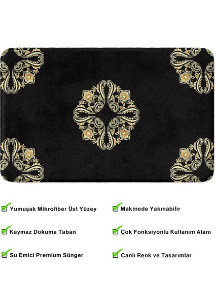 Mikrofiber Banyo Paspası, Kaymaz Taban, Makinede Yıkanabilir, Banyo Halısı