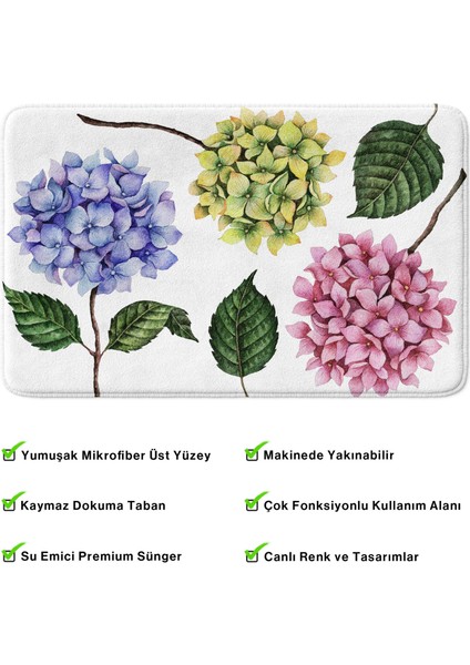 Mikrofiber Banyo Paspası, Kaymaz Taban, Makinede Yıkanabilir, Banyo Halısı