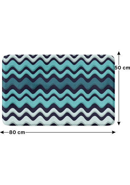 Mikrofiber Banyo Paspası, Kaymaz Taban, Makinede Yıkanabilir, Banyo Halısı (50X80)