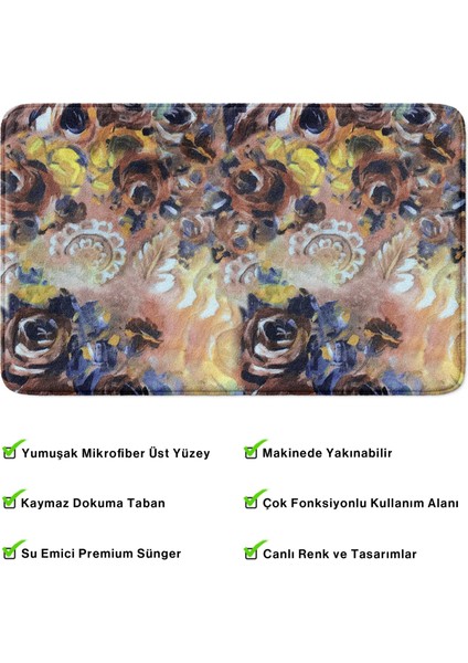 Mikrofiber Banyo Paspası, Kaymaz Taban, Makinede Yıkanabilir, Banyo Halısı
