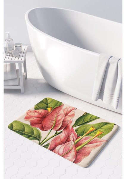 Mikrofiber Banyo Paspası, Kaymaz Taban, Makinede Yıkanabilir, Banyo Halısı