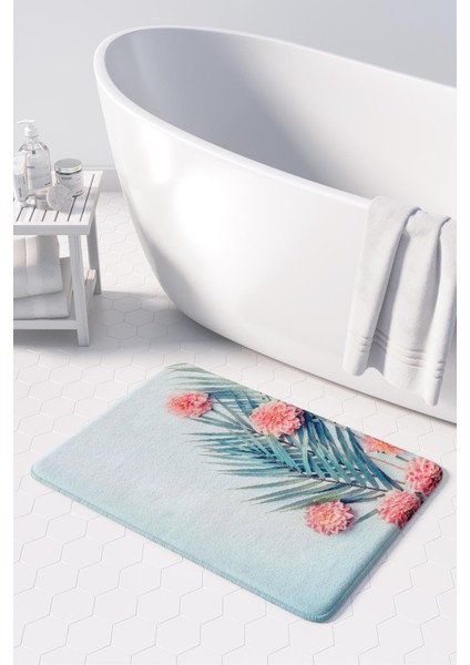 Mikrofiber Banyo Paspası, Kaymaz Taban, Makinede Yıkanabilir, Banyo Halısı (50X80)