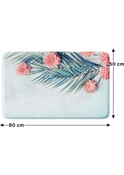 Mikrofiber Banyo Paspası, Kaymaz Taban, Makinede Yıkanabilir, Banyo Halısı (50X80)
