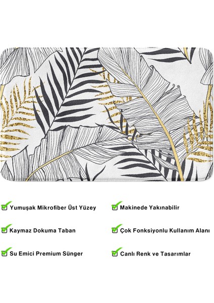 Mikrofiber Banyo Paspası, Kaymaz Taban, Makinede Yıkanabilir, Banyo Halısı (50X80) modelleri