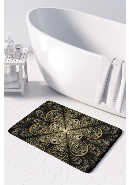 Mikrofiber Banyo Paspası, Kaymaz Taban, Makinede Yıkanabilir, Banyo Halısı (50X80)