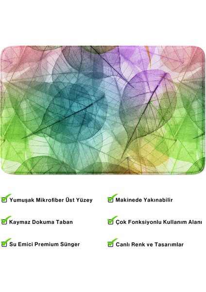 Mikrofiber Banyo Paspası, Kaymaz Taban, Makinede Yıkanabilir, Banyo Halısı (50X80) modelleri