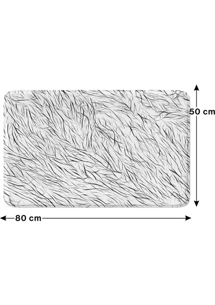 Mikrofiber Banyo Paspası, Kaymaz Taban, Makinede Yıkanabilir, Banyo Halısı (50X80)